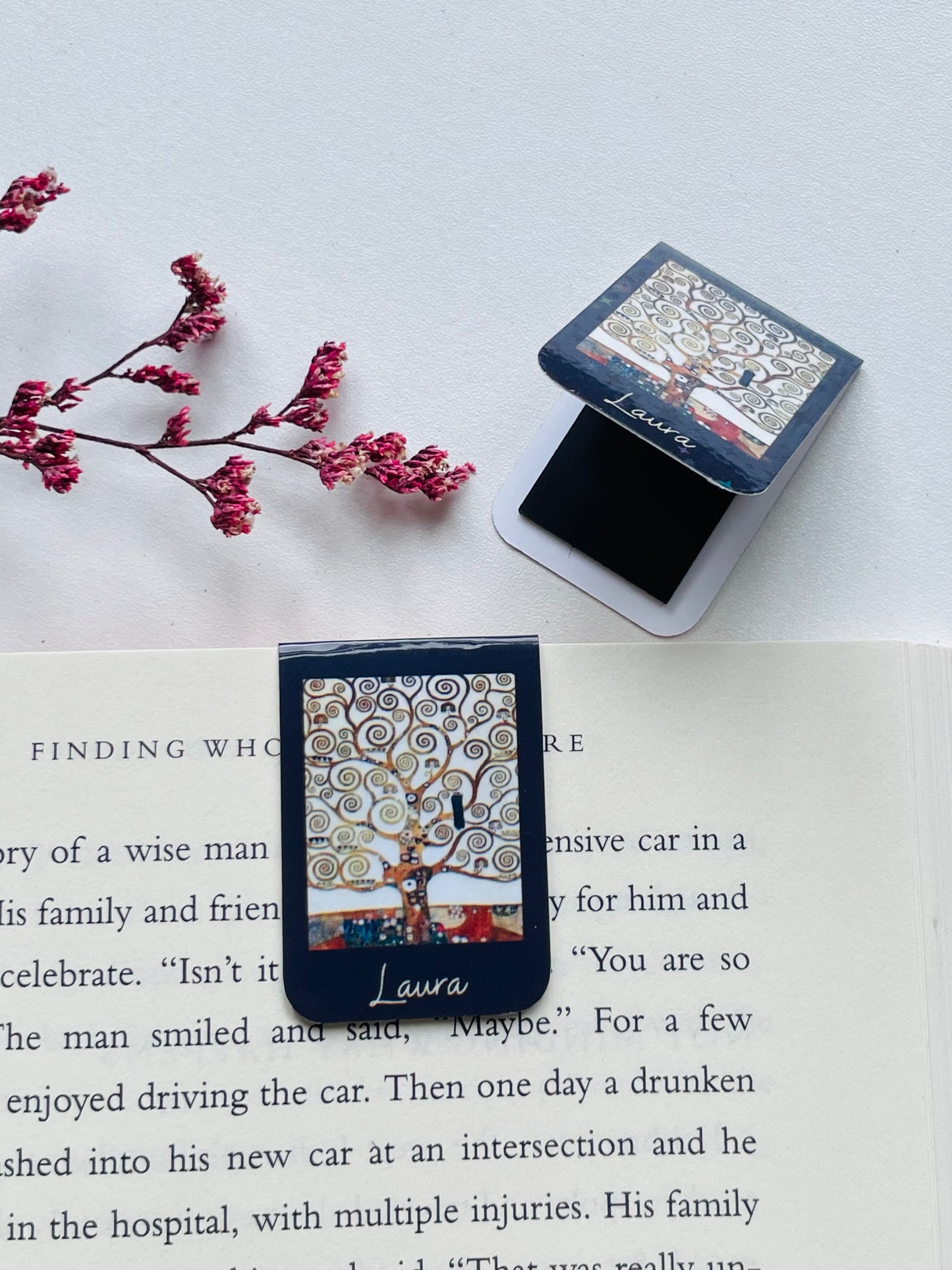 Gustav Klimt Tree of Life Magnetic Bookmark – Personalized Mini Bookmark for Books, Journals & Planners
