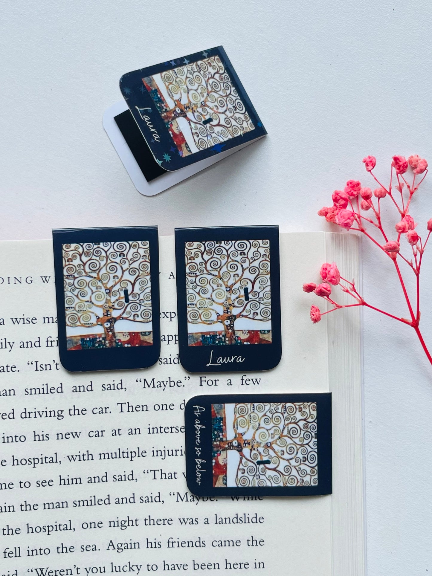 Gustav Klimt Tree of Life Magnetic Bookmark – Personalized Mini Bookmark for Books, Journals & Planners