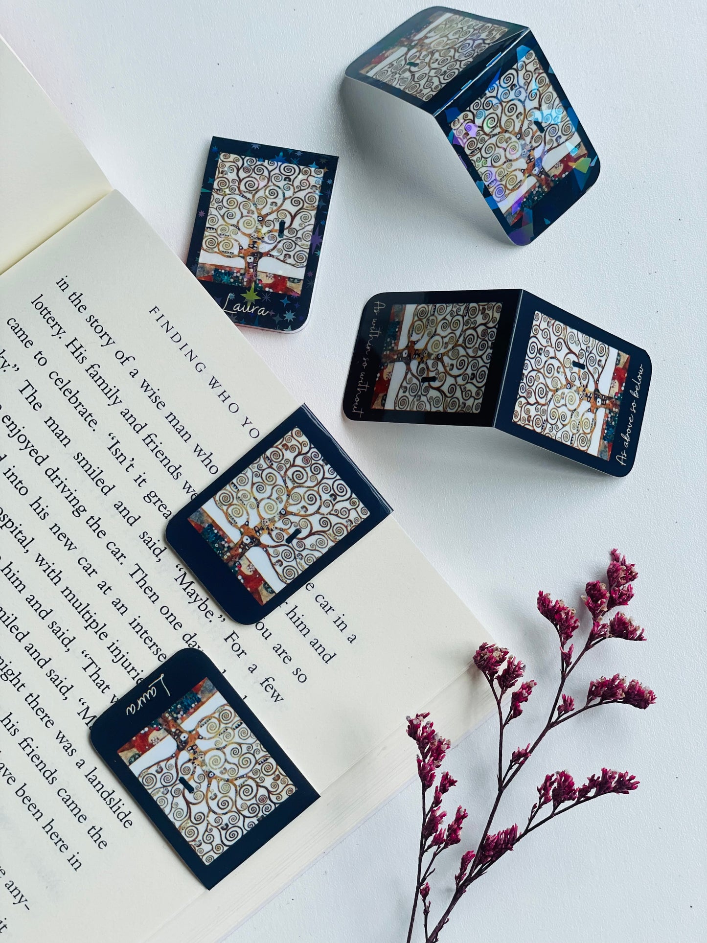 Gustav Klimt Tree of Life Magnetic Bookmark – Personalized Mini Bookmark for Books, Journals & Planners