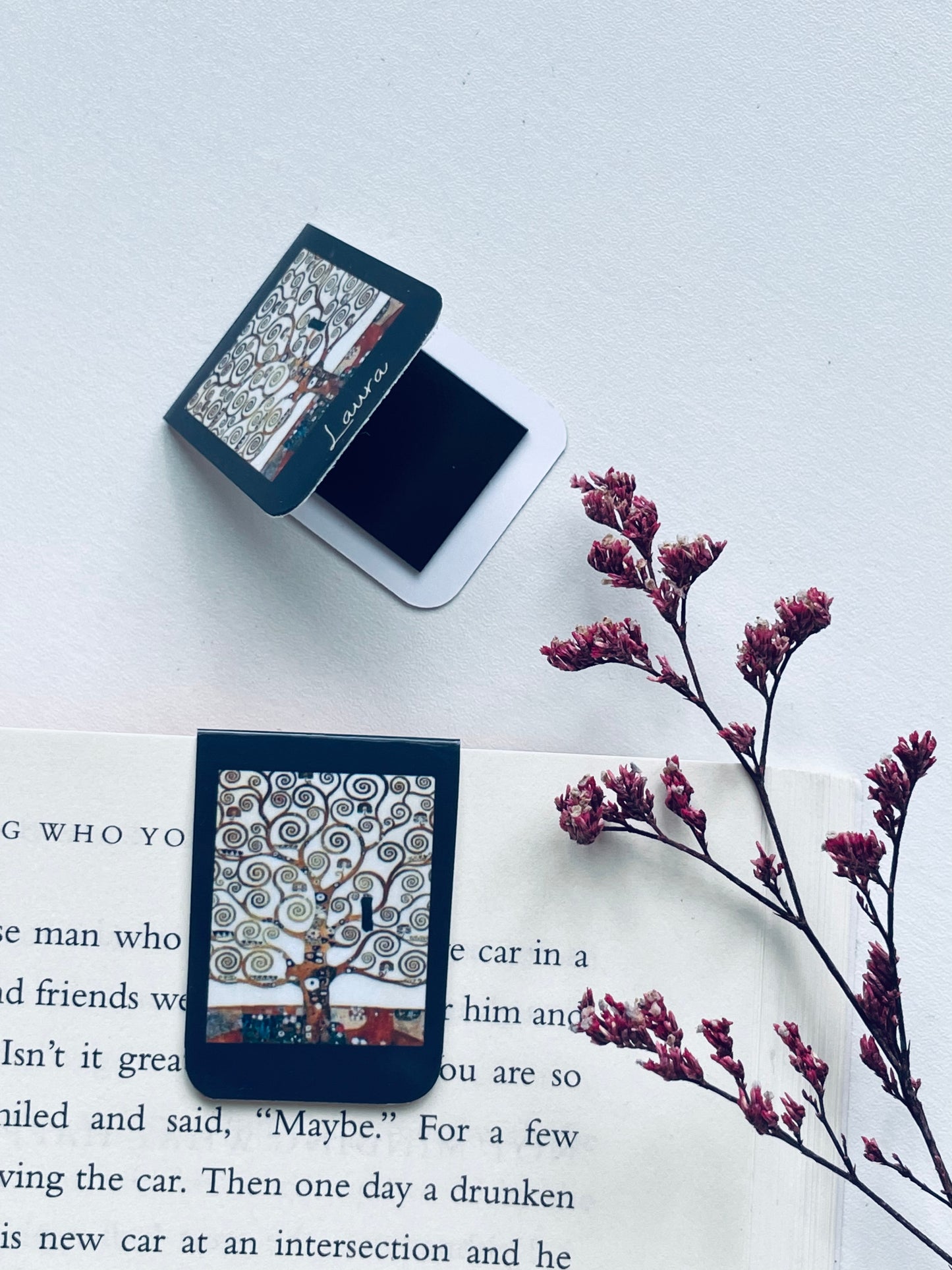 Gustav Klimt Tree of Life Magnetic Bookmark – Personalized Mini Bookmark for Books, Journals & Planners