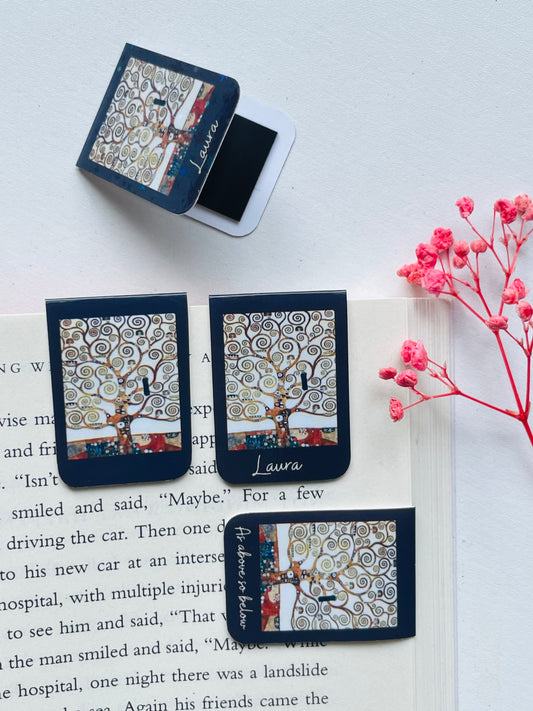 Gustav Klimt Tree of Life Magnetic Bookmark – Personalized Mini Bookmark for Books, Journals & Planners