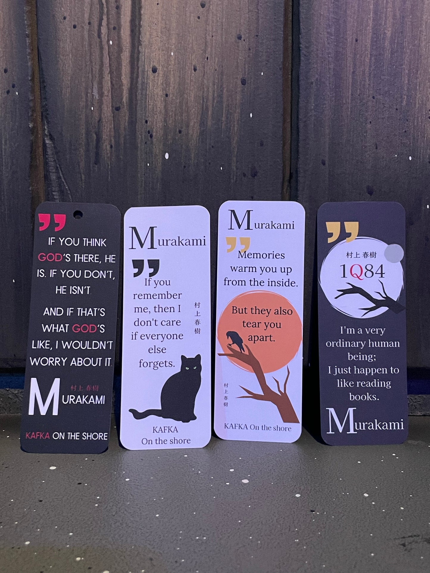 Bookmarks With Inspirational Quote - Haruki Murakami Book Lover Reader Gift (select from 4 designs)